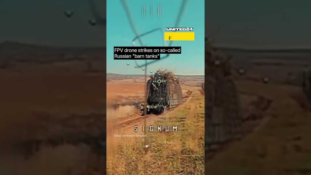 Украинский FPV-дрон поразил российский танк #warinukraine #дрон