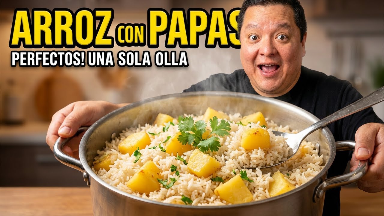 ARROZ CON PAPAS Perfectos en una Sola Olla | Muy Fácil y Rápido
