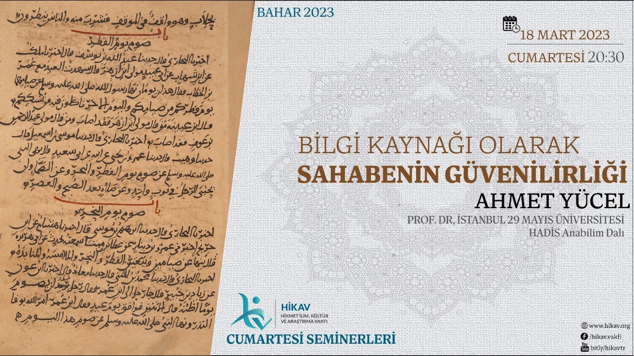 Hikav Cumartesi Seminerleri - Prof.Dr. Ahmet Y&uuml;cel