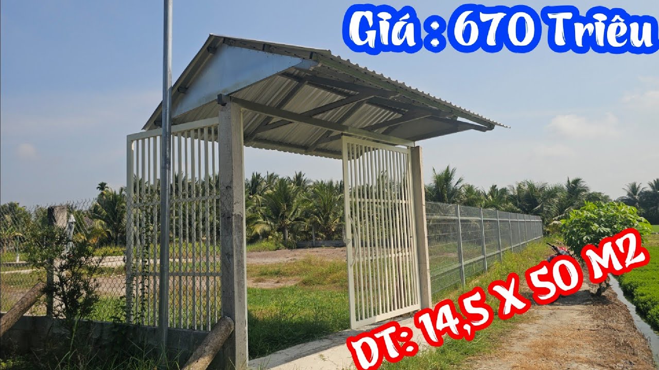 TẬP 4605Đất Đẹp Có Hàng Rào (14,5x50M2),Giá:670Triệu,Xã Long Định