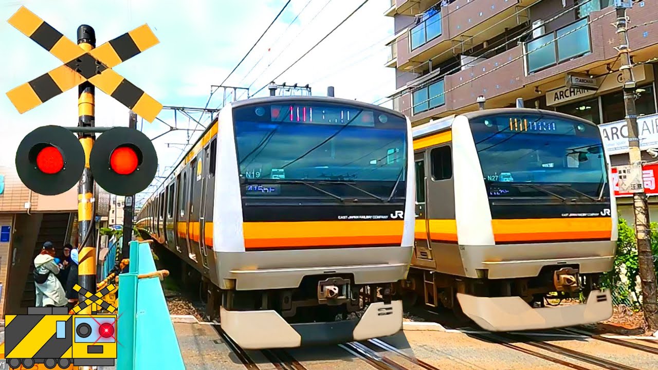 【電車】踏切動画【ふみきり 鉄道】train railway railroad crossing JR 南武線