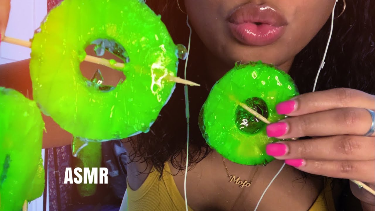 ASMR | Candied Pineapple Rings 🍍 Tanghulu 💛💚