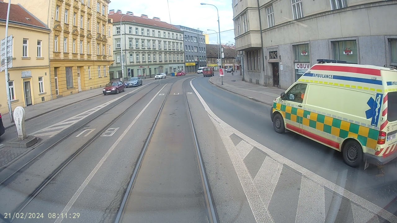 Linka 6 -- 2x  ČKD Tatra T3G [TRAM Camera] : Starý Lískovec, smyčka ---- Královo Pole, nádraží