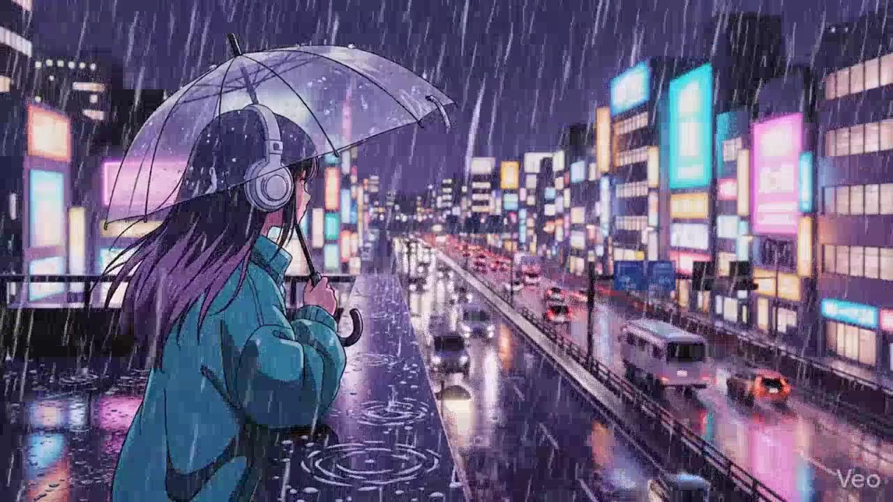 Rainy Night Lofi 🌧️ Japanese Neon City | Chillhop Study Beats