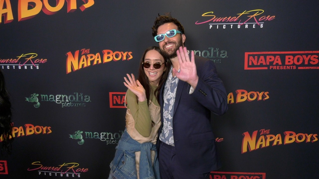 Patty Guggenheim and Greg Worswick on the red carpet at the Los Angeles premiere of 