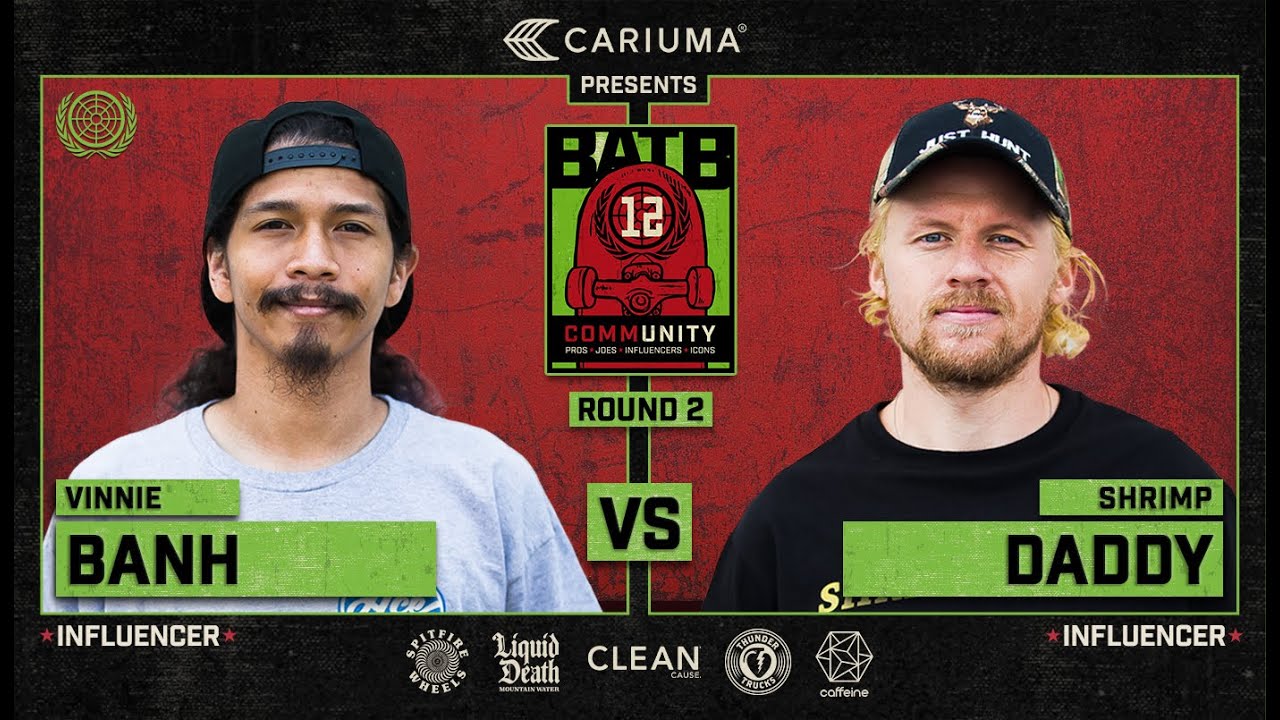 BATB 12: Vinnie Banh Vs. Shrimpdaddy - Round 2 | Battle At The Berrics - Presented By Cariuma