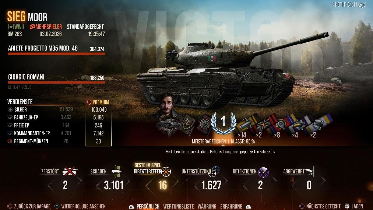 World of Tanks, Ariete Progetto 46, ganz oben im Tier X Gefecht, 3100 Schaden 💥💥💥