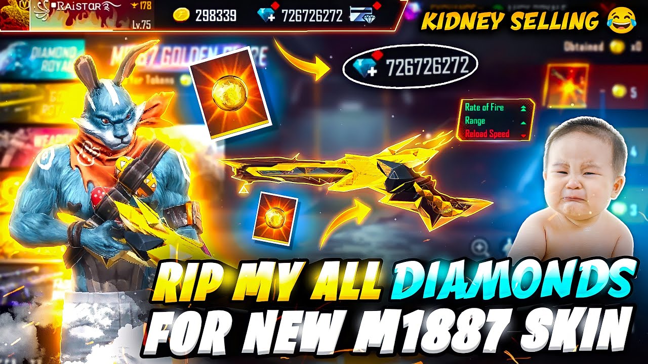 Golden Glare New M1887😱 Skin Rip My Diamonds💎