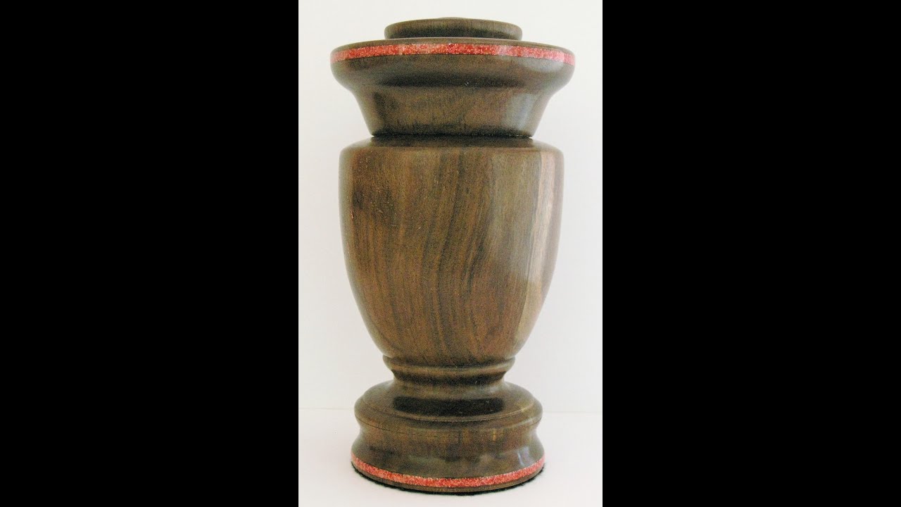Woodturners Journal: Black Walnut Urn with Pink Coral Inlay