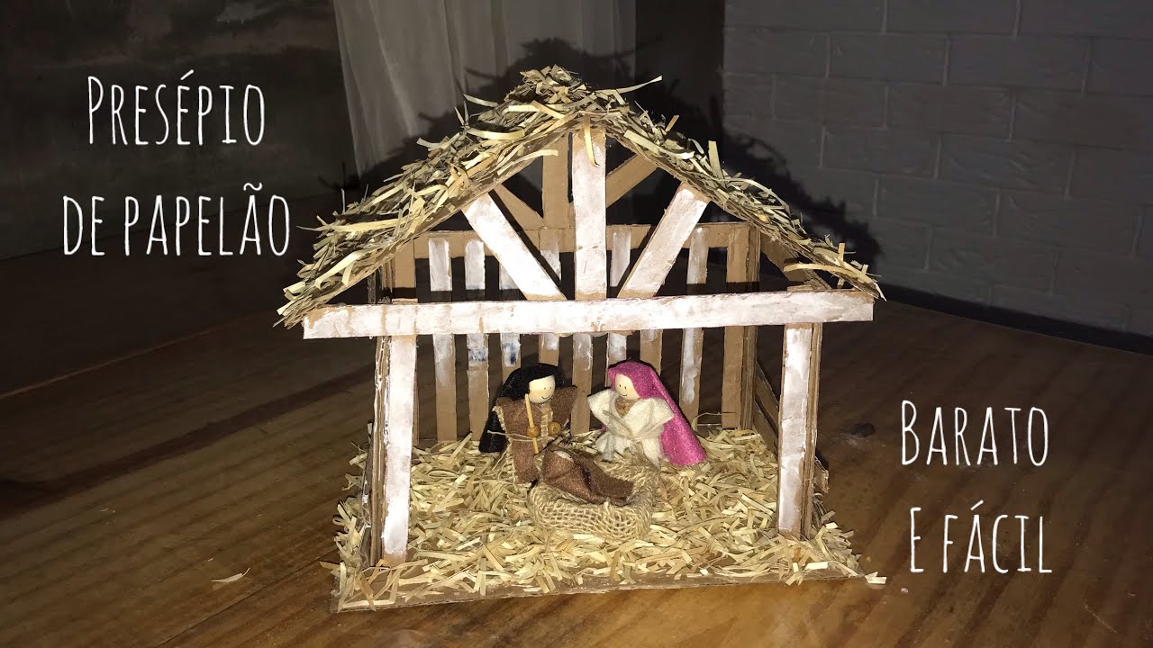 Presépio feito com papelão fácil e barato! Parte 1