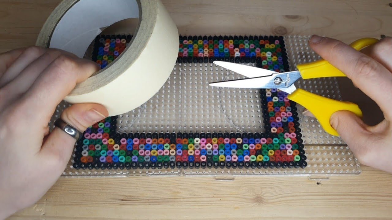 Iron-on bead picture frame Part 2 ASMR Tape and scissor sounds #asmr
