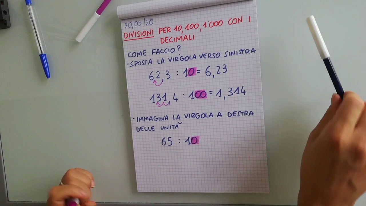 #Video-lezione MATEMATICA: Divisioni per 10, 100, 1000 con i decimali