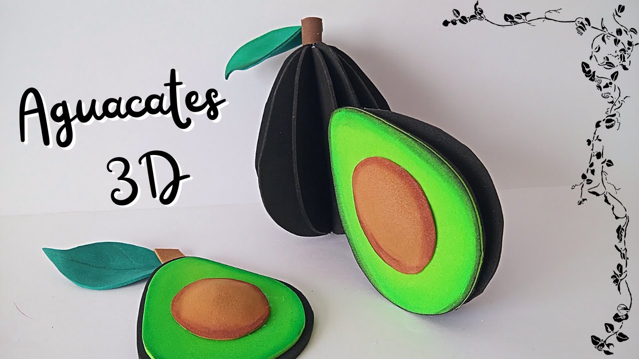 🥑 Aguacates en fomi 3D/ cómo hacer aguacates con fomi para decorar/fiestas mexicanas