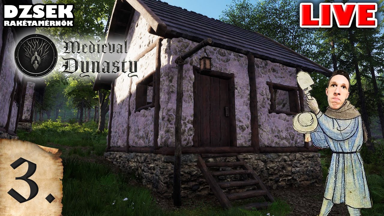 🔴 Medieval Dynasty - 3. Rész - Takaros kunyhót a bolondgombásznak