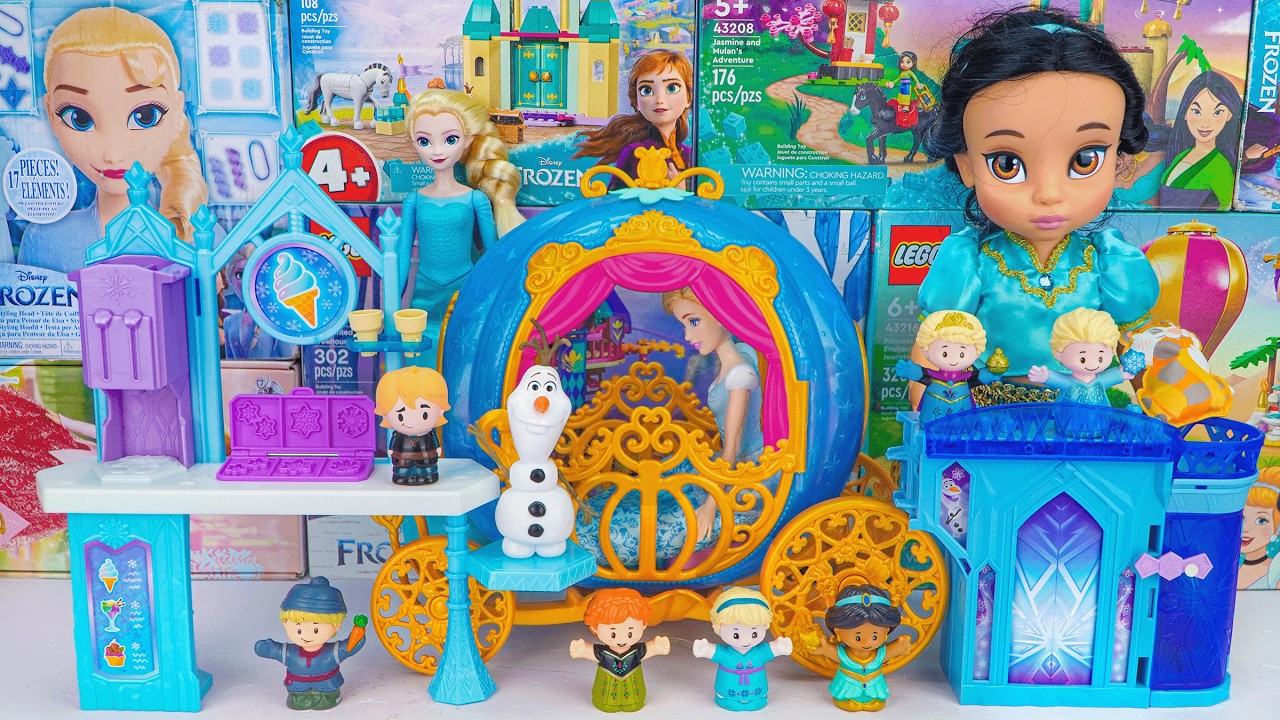 Disney Frozen Elsa Toys Unboxing Series ASMR | Elsa and Olaf's Treat Cart Playset| Elsa Styling Head