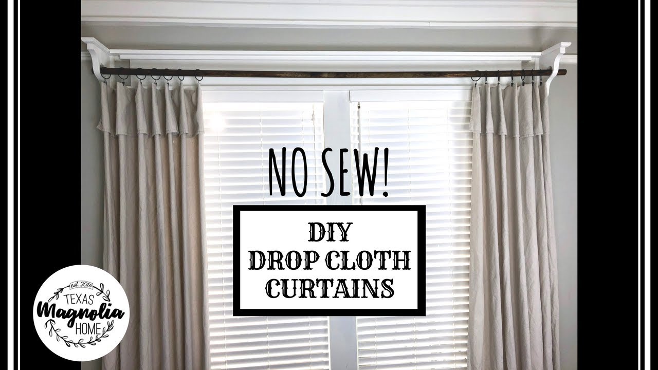 DIY DROP CLOTH CURTAINS & CURTAIN RODS