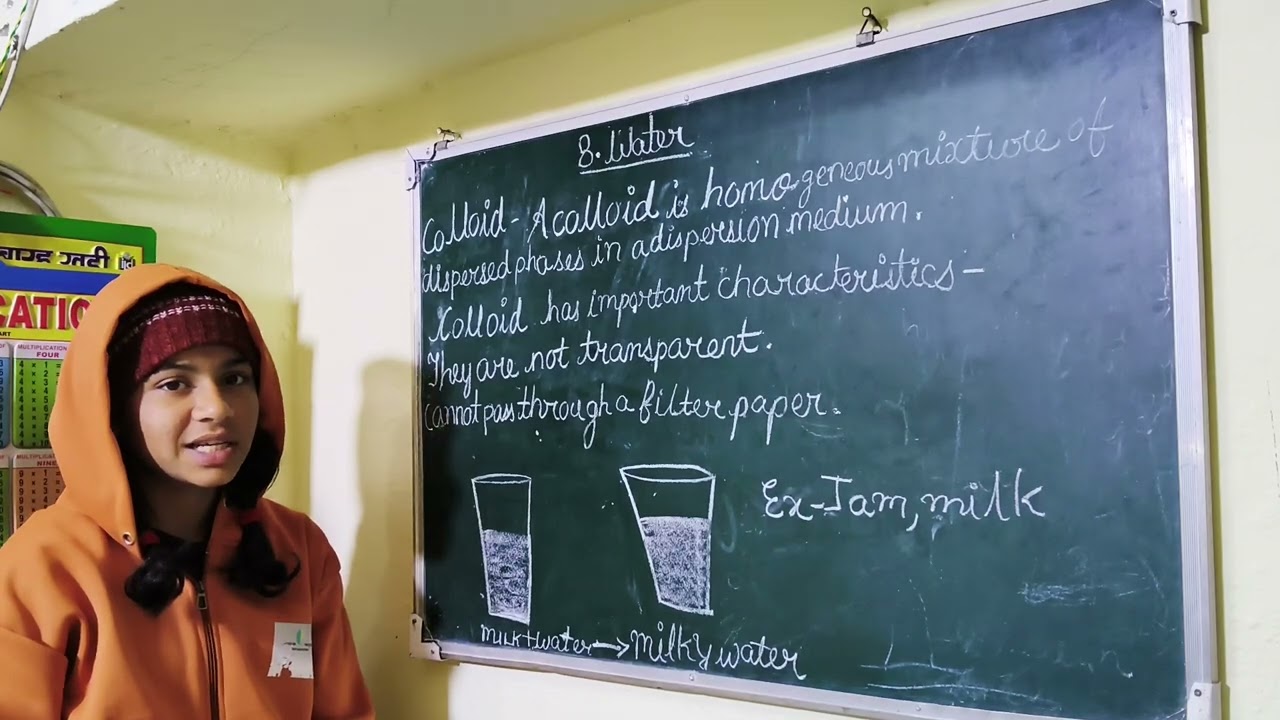 Chemistry lecture on WATER class 8 chapter 8 on COLLOID #ai 