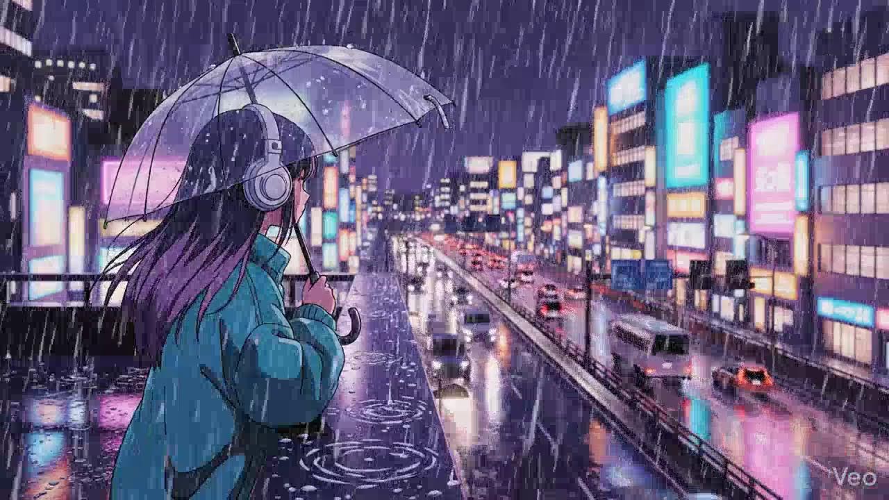 Rainy Night Lofi 🌧️ Japanese Neon City | Chillhop Study Beats
