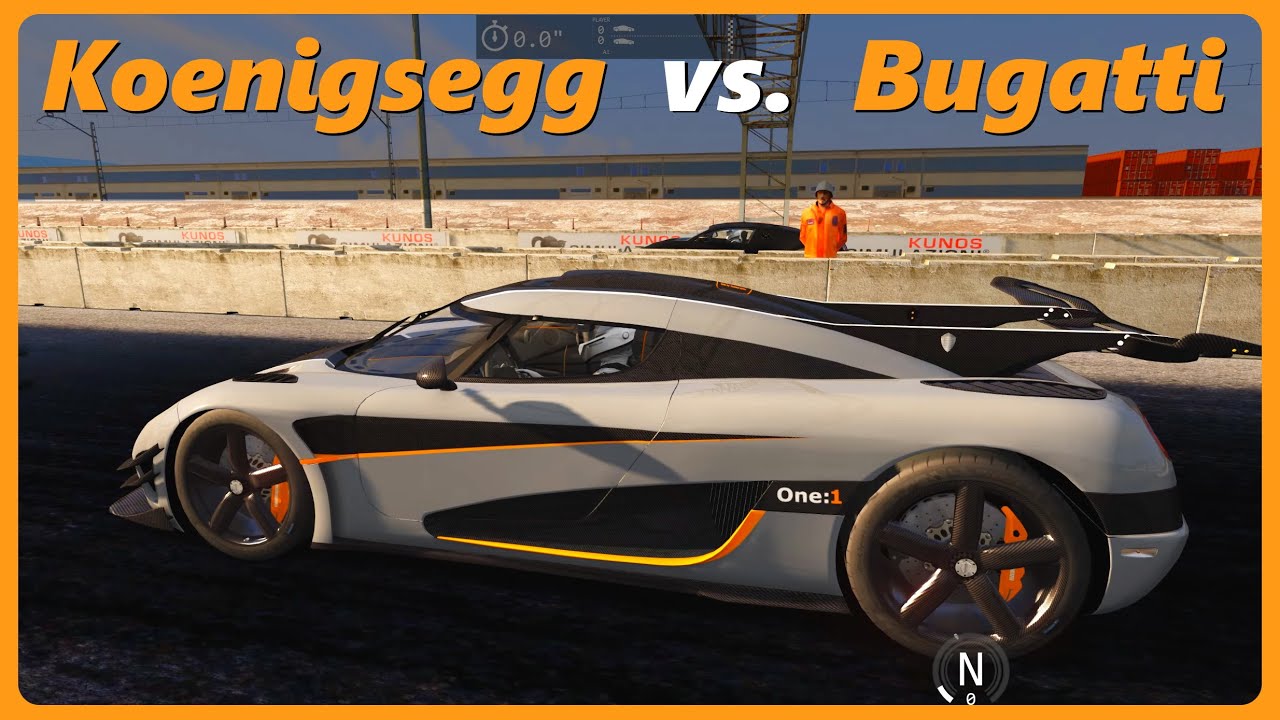 Koenigsegg vs. Bugatti - Drag Race 2000m (Assetto Corsa)