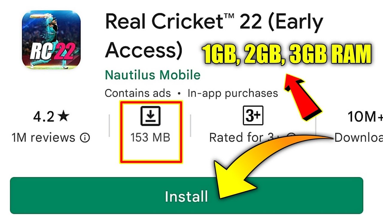🔥How To Download Real Cricket 22 In 2GB,3GB Ram | Rc22 For 2GB,3GB Ram Download Now | Rc22 Download
