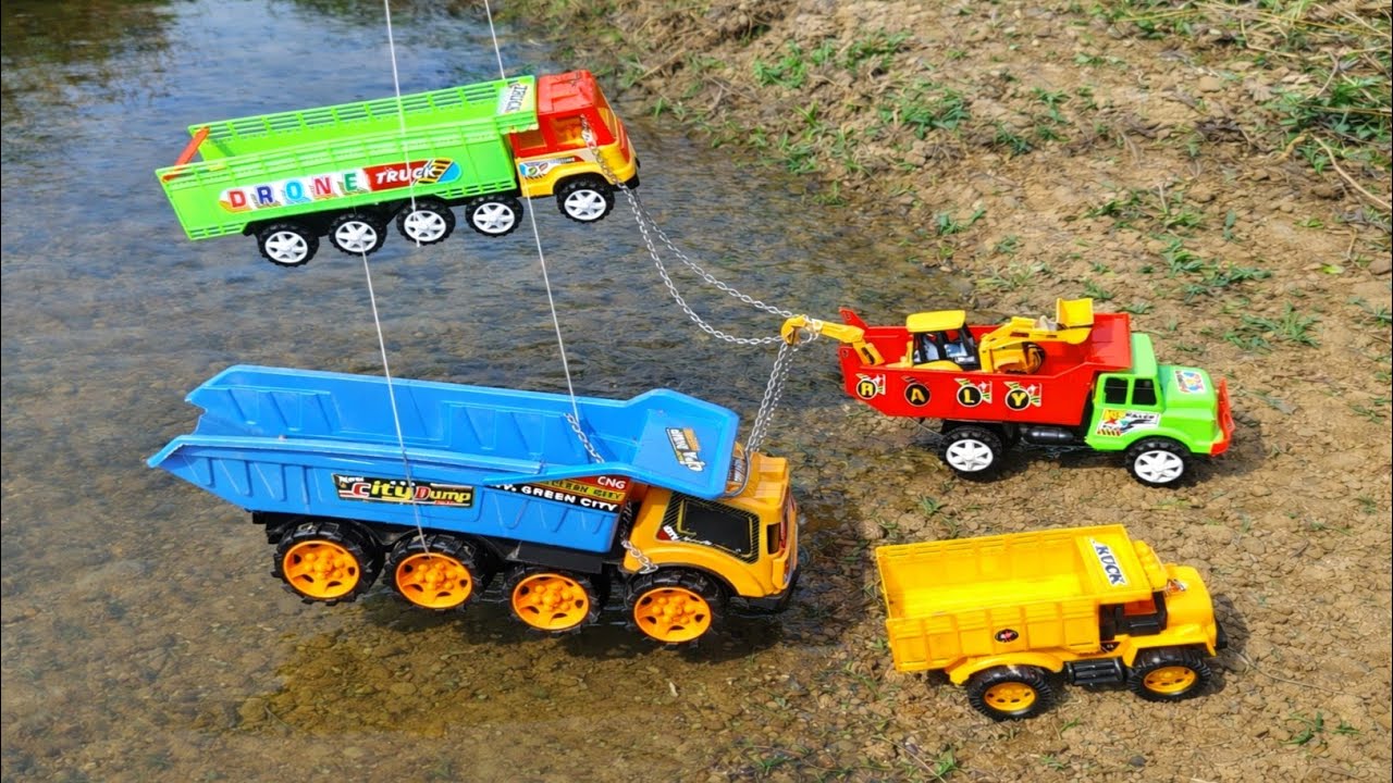 JCB 5CX Truck Cartoon Videos l 2 Tata Dumper truck Accident Pulling Out Jcb 5CX Mini Tata truck l 