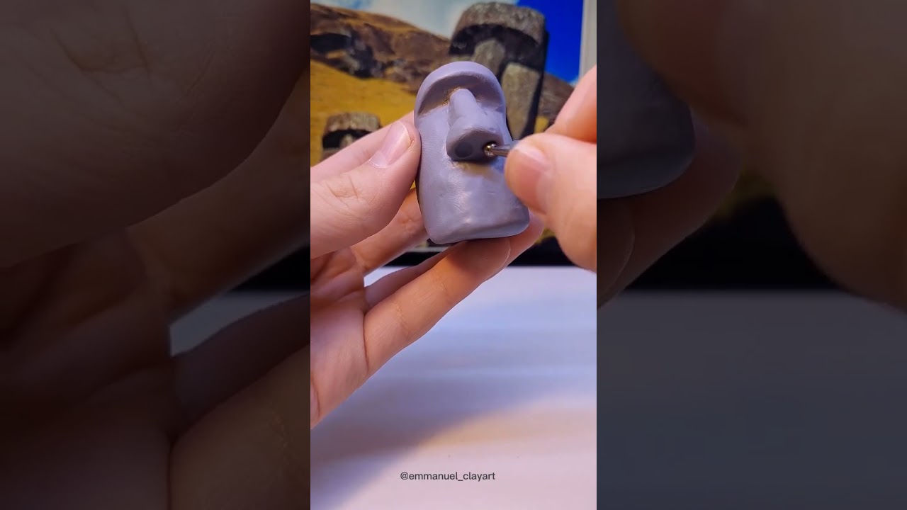 🗿maoi statue (clay art)