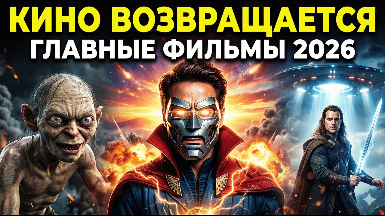 МЫ БУДЕМ СЧИТАТЬ МИНУТЫ: 10 Главных Фильмов 2026 года (Мстители, Шрек 5, Властелин Колец) #топ