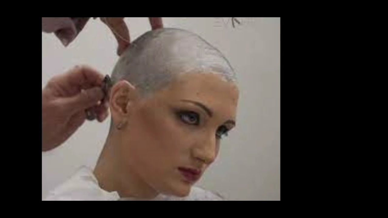 Headshave barber shop woman || Shaving my head bald...!!!