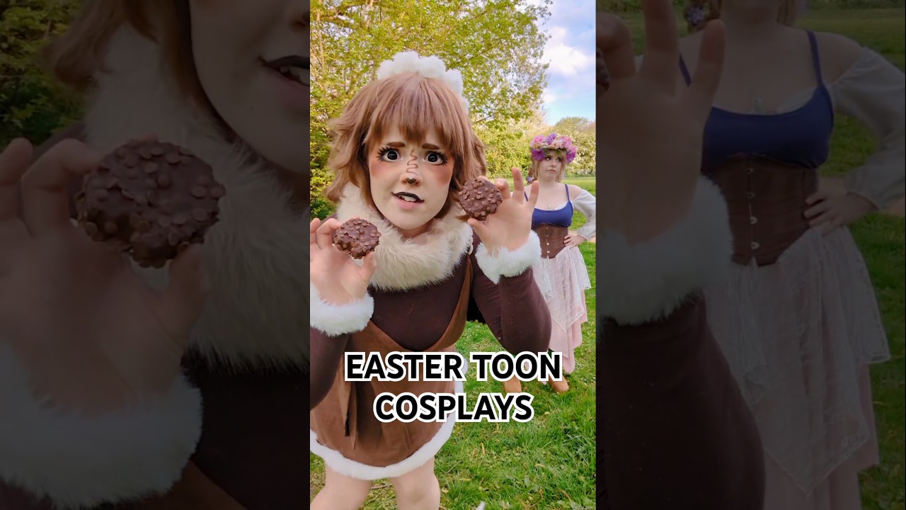 WE FINALLY COSPLAYED COCOA AND BASSIE @sol.cosplays #dandysworld #cosplay #roblox #fyp #easter