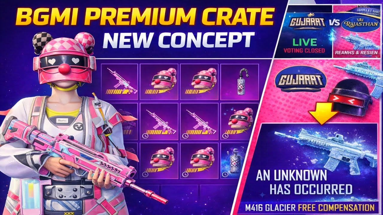 😍BGMI FREE M416 GLACIER COMPENSATION | BGMI PREMIUM CRATE NEW CONCEPT EXPLAINED