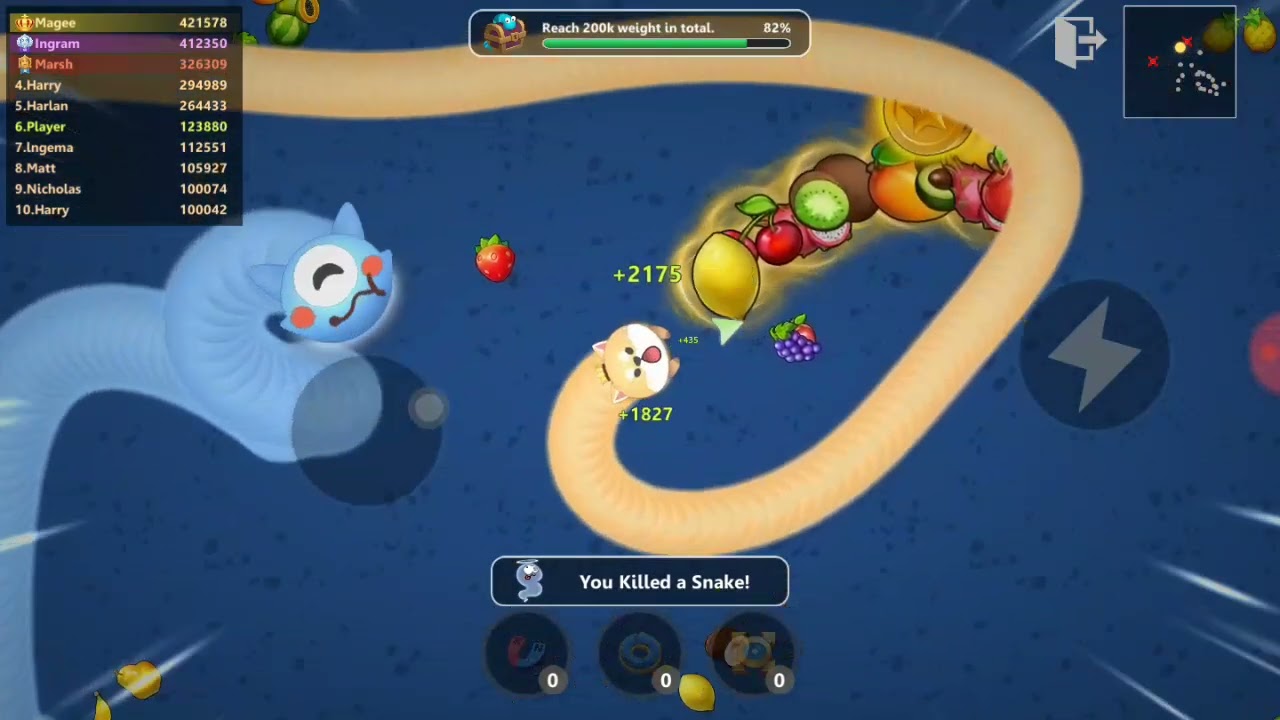 Full Worm Zone.io Gameplay - Massive Worm Moments