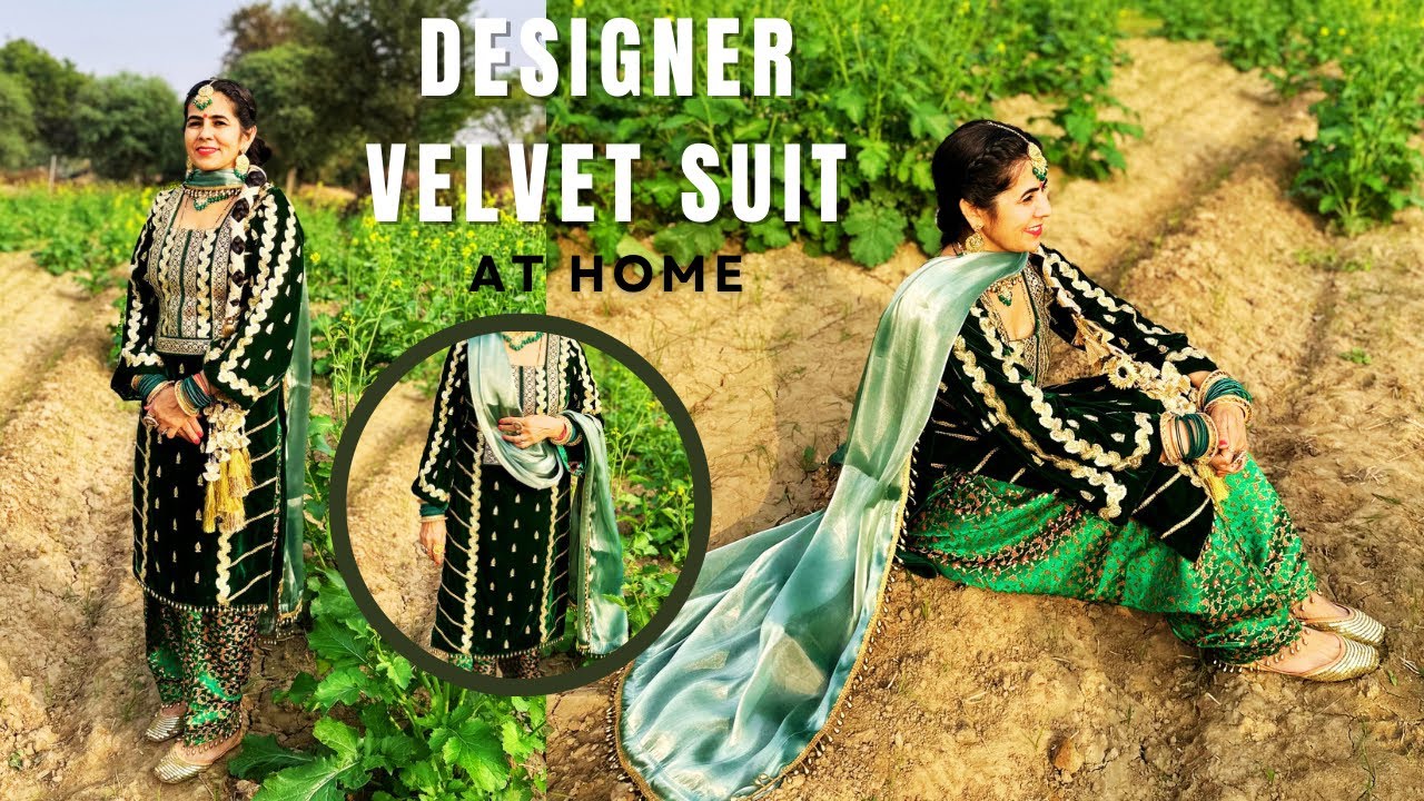Plain velvet से बनाये Party wear Suit 🧵 | Make Designer Suit at Home