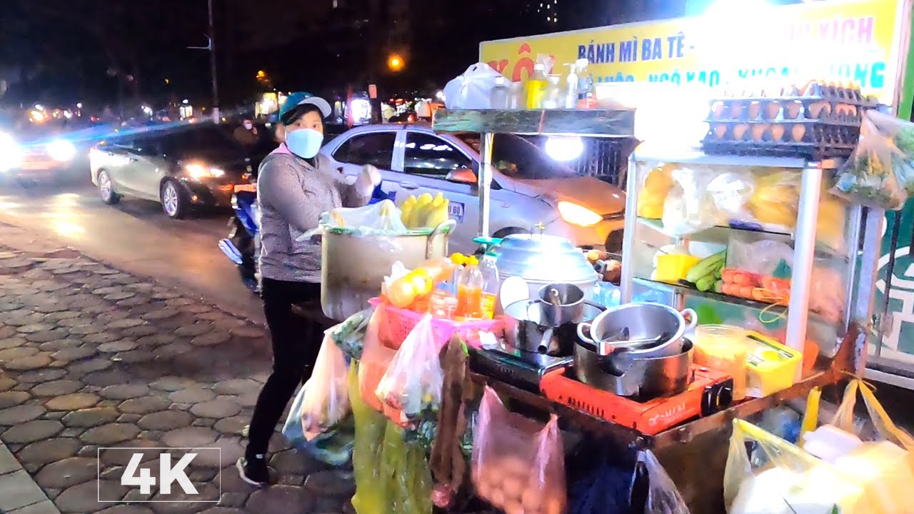 Шумный ночной Ханой, расслабляющие прогулки и уличные звуки - 4k Video