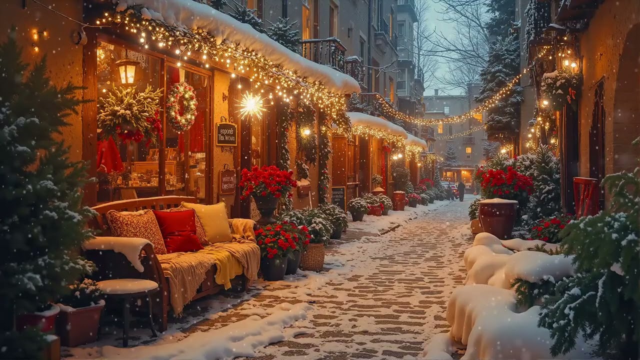 Steam, Streetlights & Jazz ☕ Winter Coffee Music from the City Sidewalk