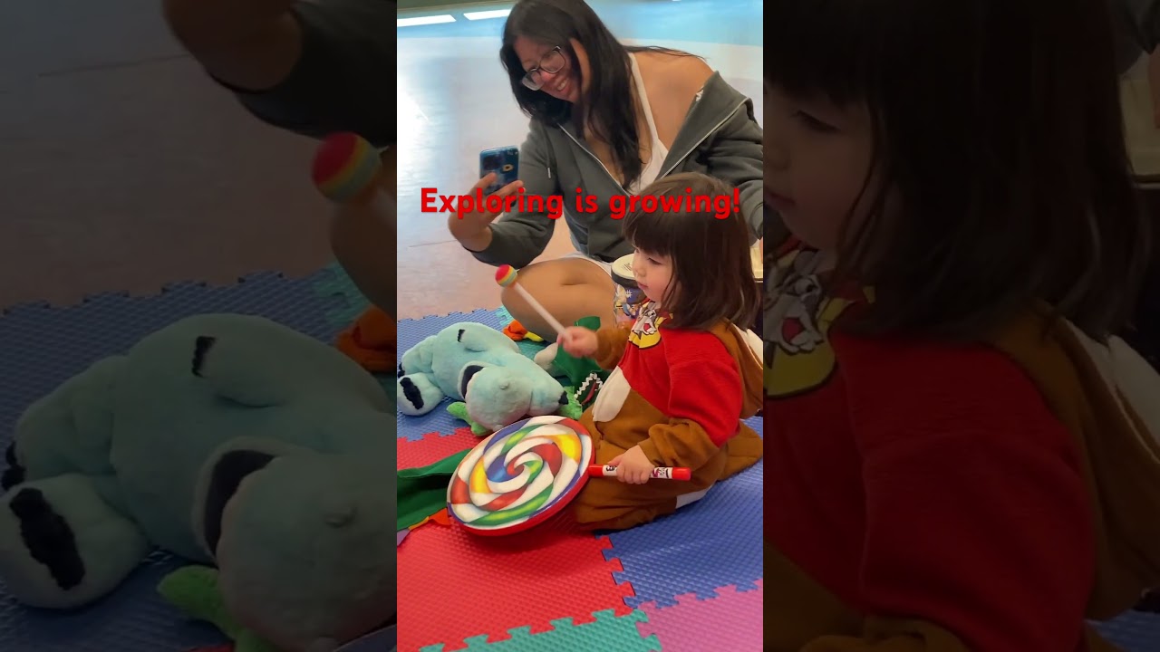 Exploring drums together! 