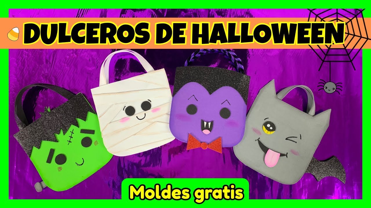 COMO HACER DULCEROS DE HALLOWEEN | CREATIVA OFFICIAL 🧛🏻‍♂️🦇🍭😉❤️