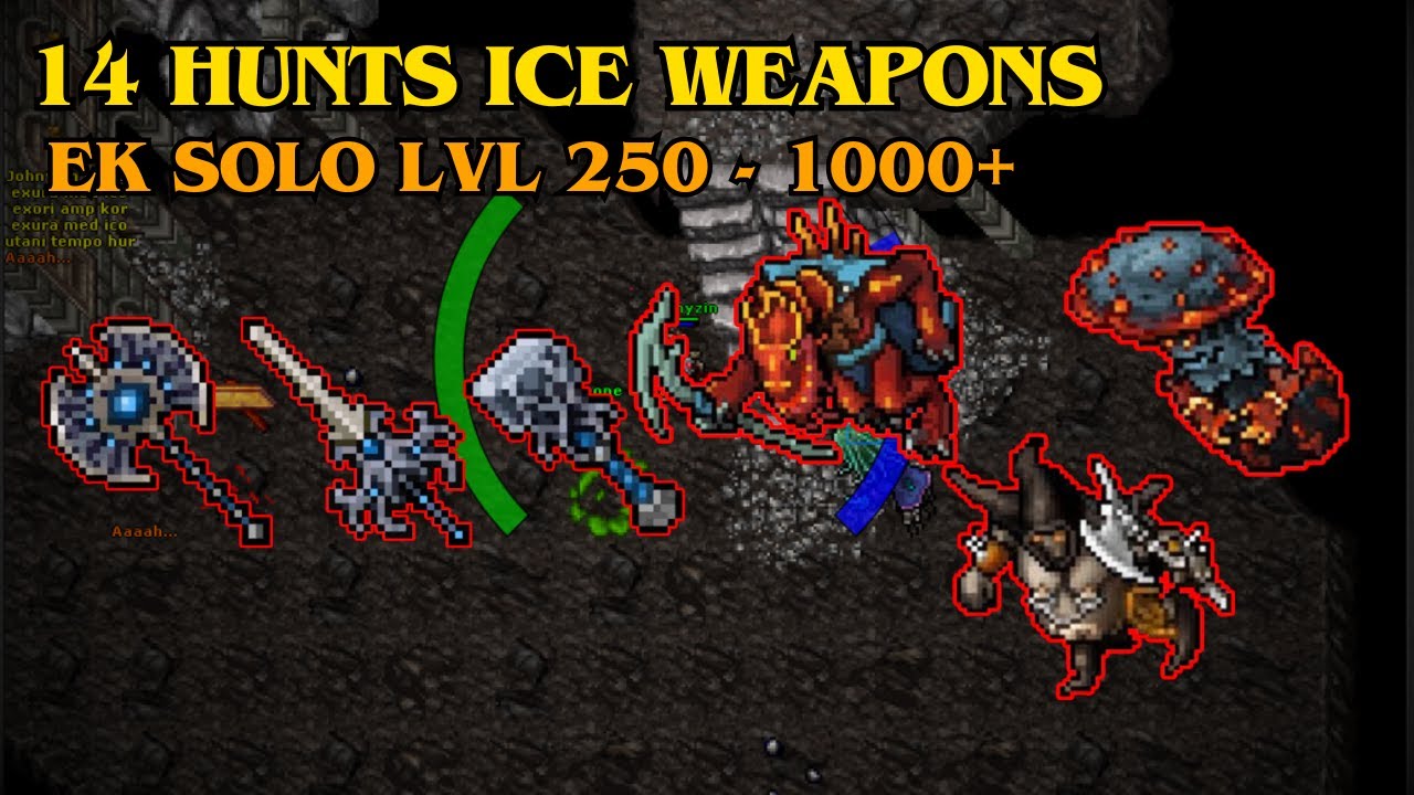 TIBIA - 14 HUNTS PARA SE FAZER COM O ELEMENTO GELO!