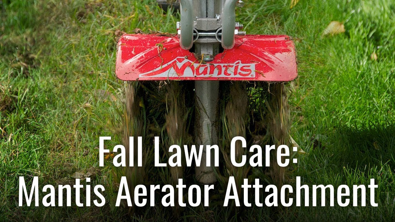 Lawn Aeration Using the Mantis Aerator Attachment