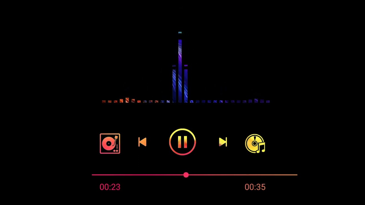 Audio color full  visualizer  black screen video | music player icon background effects | editing