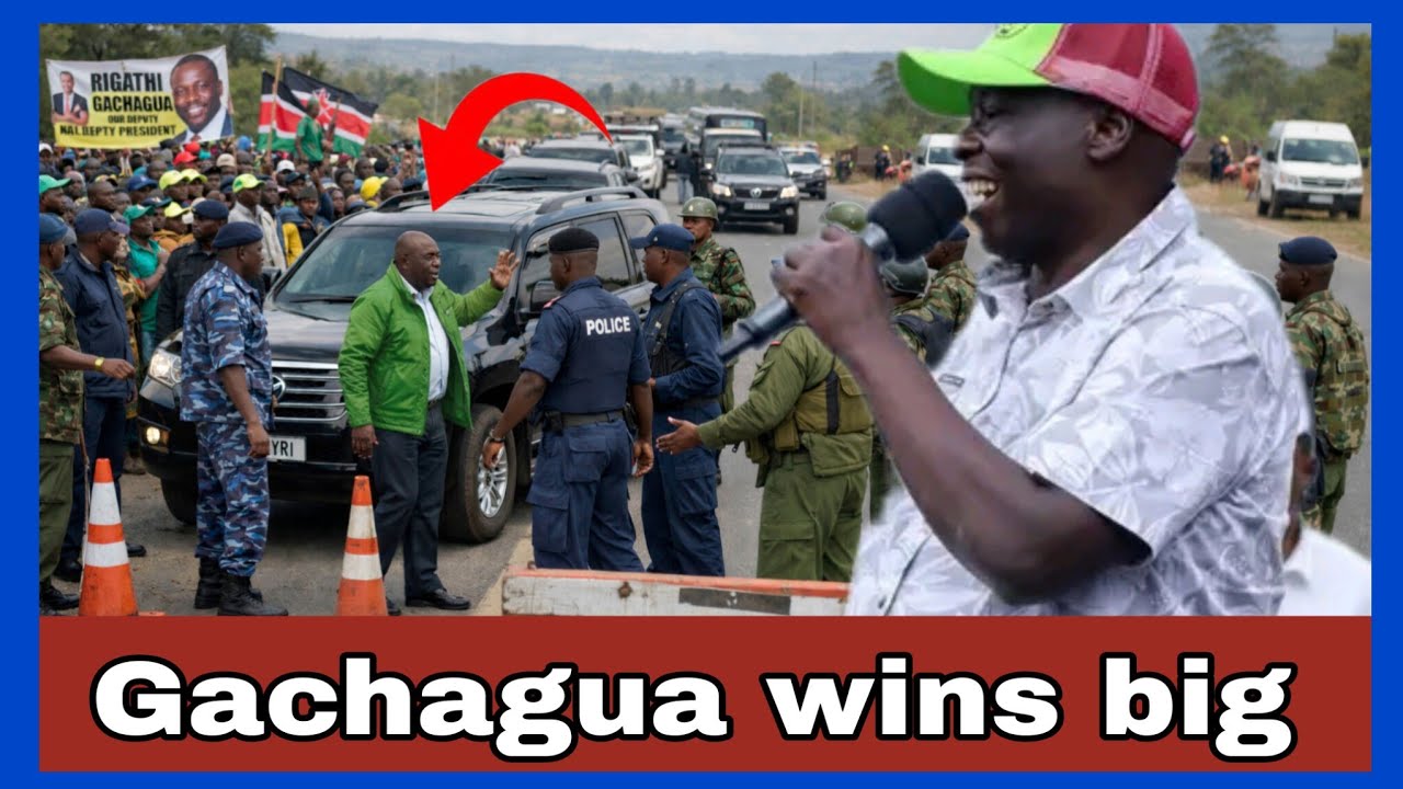Angry Gachagua nearly slaps Ruto’s police who blocked his motorcade on the Wantam anti-Ruto tour 