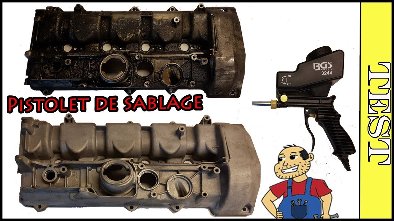 Pistolet de sablage avec  abrasif de sablage 20/30 (le test ) 👍
