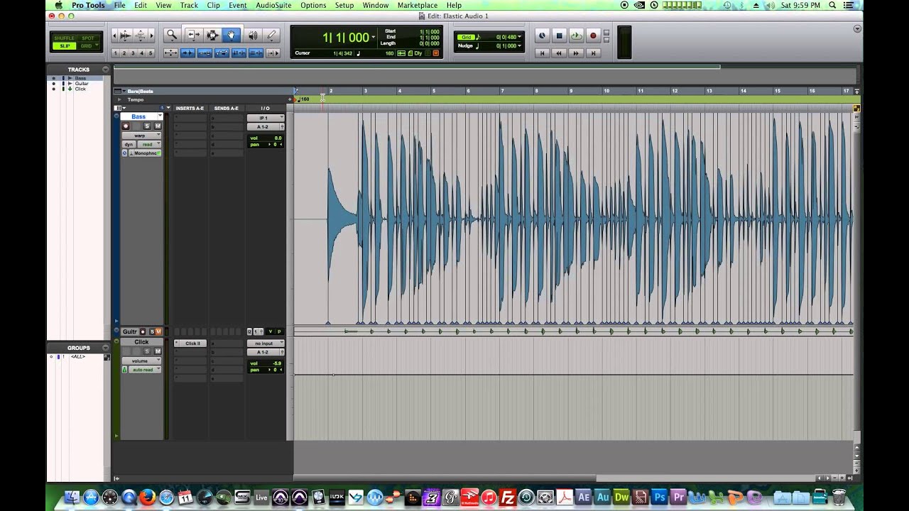 Pro Tools 11 - #19 - Elastic Audio pt.1 - Monophonic, Polyphonic, Quantizing Audio