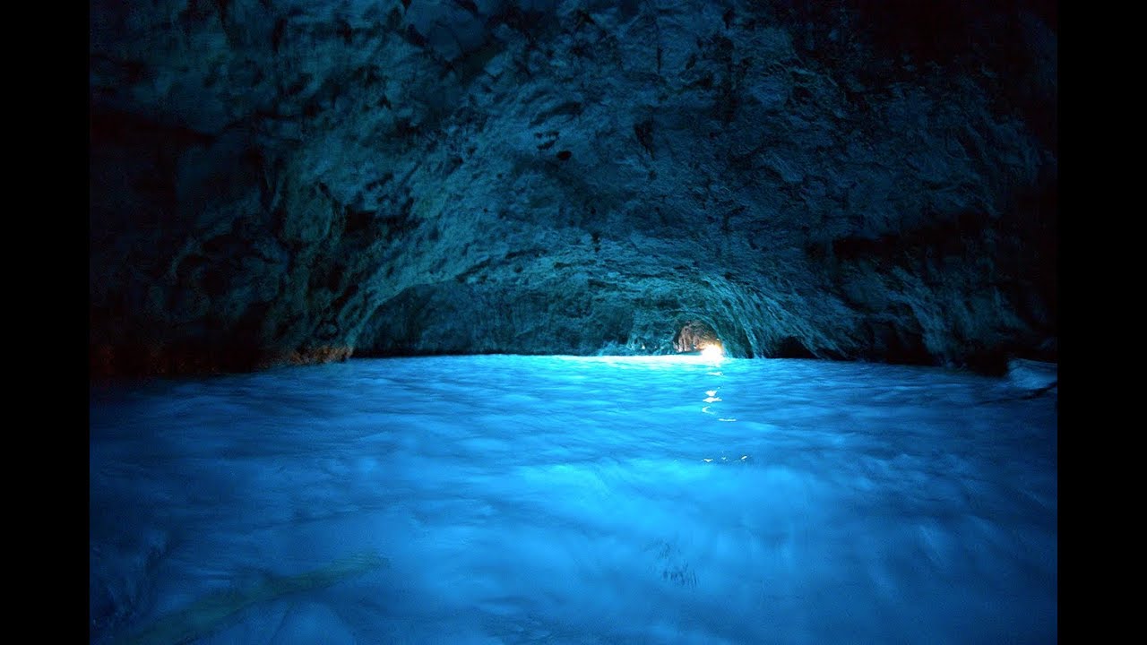 Inside the Blue Grotto on the Amalfi Coast (Island of Capri) Italy