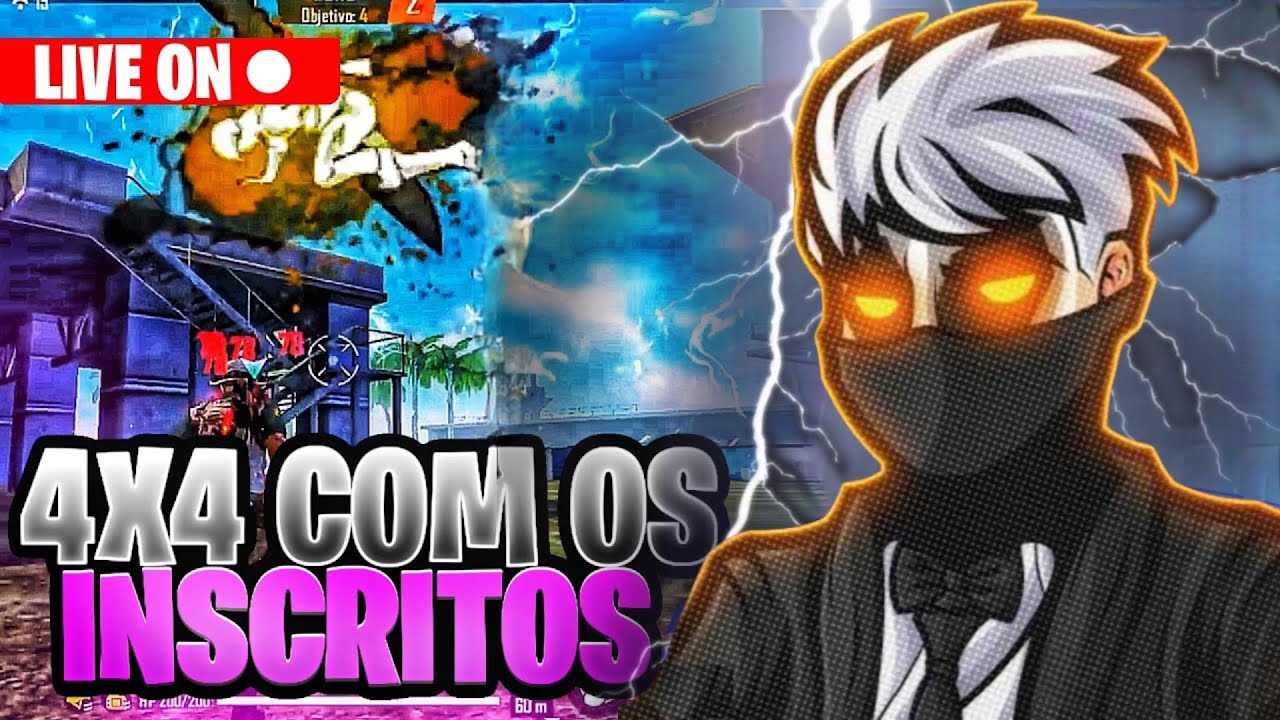 🔥LIVE FF🔥FREE FIRE AO VIVO🔥4X4 COM INSCRITOS🔥MOBILADOR⌨️🖱#freefireaovivo#freefire#mobilador