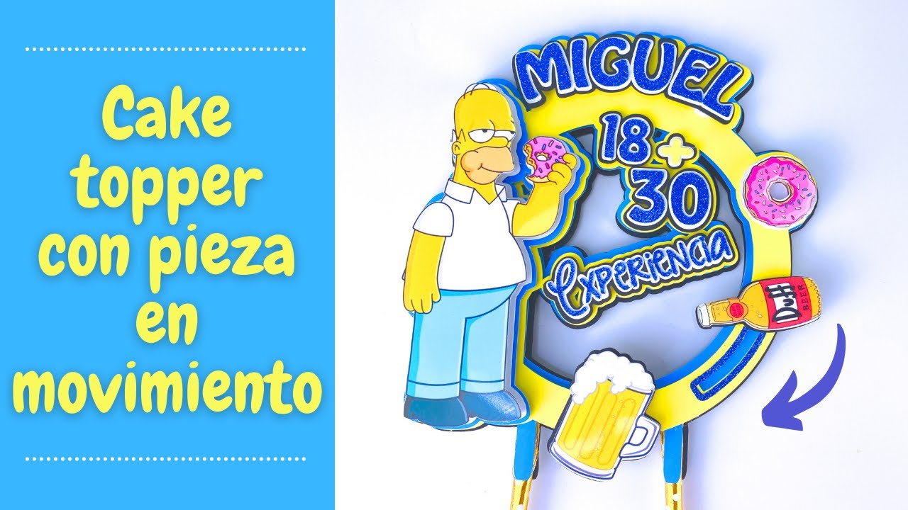 Cake topper con pieza que se desplaza. (Con movimiento)