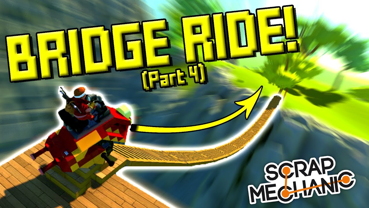 TESTING THE BRIDGES and DISCONNECTING! (Suspended Mountain Base Part 4) - Scrap Mechanic Gameplay