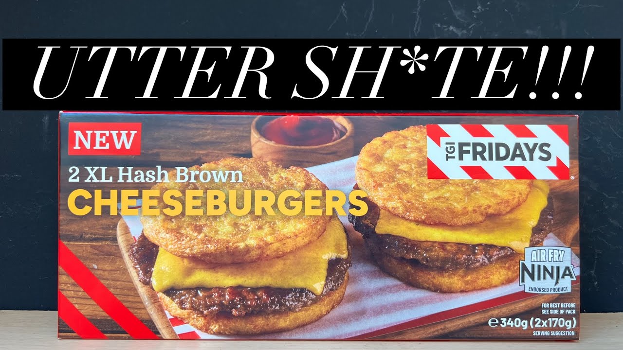 Iceland TGI Fridays 2 XL Hash Brown Cheeseburgers Review , Iceland Frozen Food Review