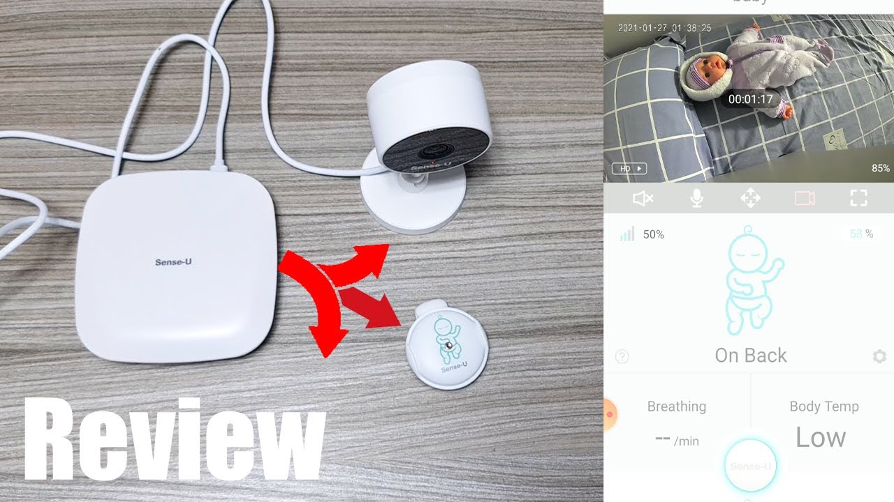 Sense-U Baby Monitor 2 with Breathing Movement Temperature Smart Sensors