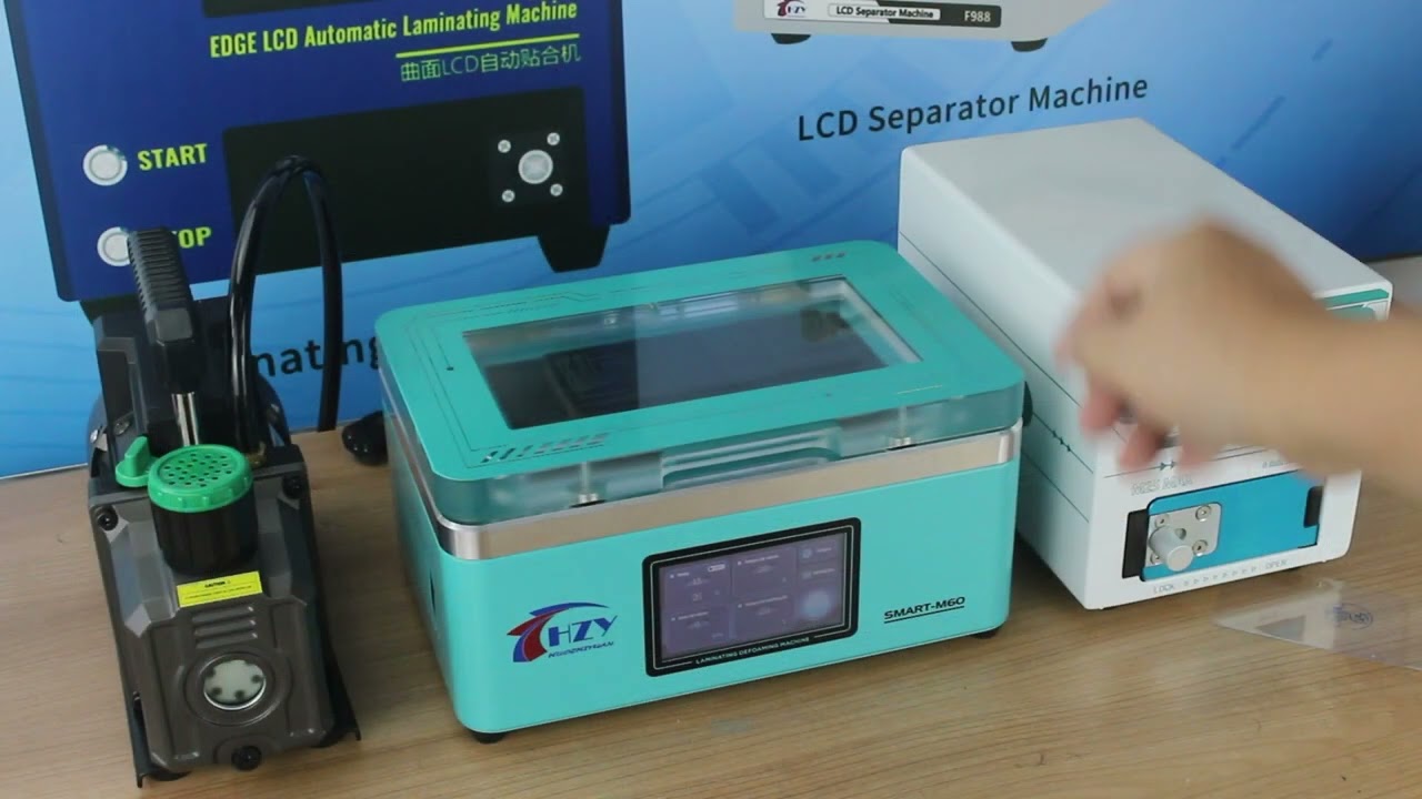 HZY Smart M60 LCD Vacuum Laminate Machine + M25-Max LCD OCA Air Bubble Remover Machine