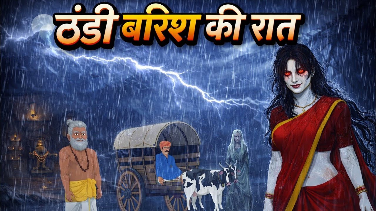Cartoon horror story" ठंडी बारिश की रात/bhootiya kahani/